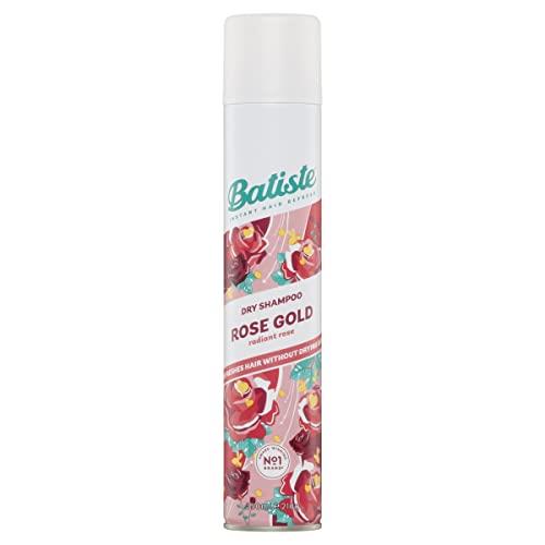 Batiste Rose Gold Dry Shampoo - Rose & Freesia Scent - Quick Refresh for All Hair Types - Revitalises Oily Hair - Hair Care - Hair & Beauty Products - 350ml