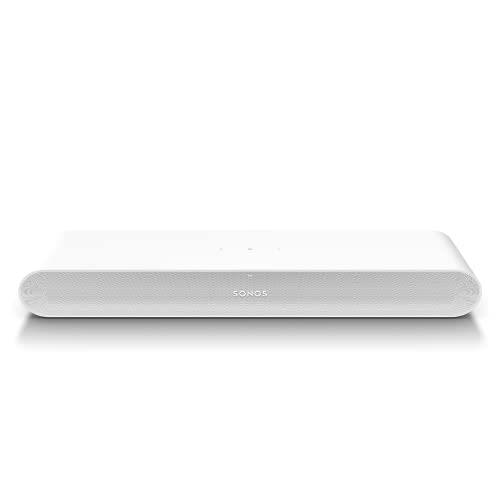 Sonos Ray Soundbar - Unique Compact All-in-One Soundbar with Blockbuster Sound for Movies, Games and Wi-Fi Music Streaming - Compatible App and Apple AirPlay - White