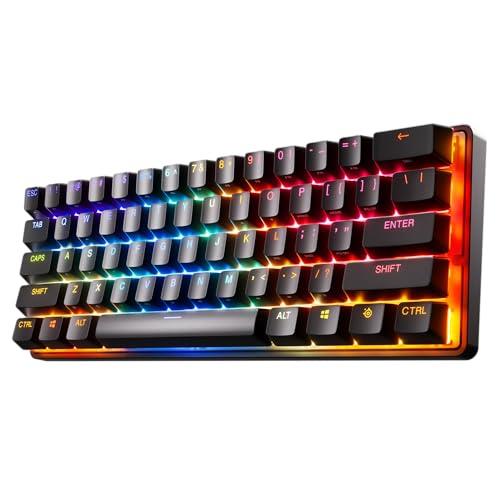 SteelSeries Apex Pro 60% Wireless (Mini) 0.1-4.0mm Adjustable Hyper-Magnetic Rapid Trigger OmniPoint 2.0 Switch Mechanical Gaming Keyboard (US Layout) - World’s Fastest Gaming Keyboard