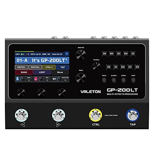 Valeton Multi Effects Pedal Multi Effects Processor Guitar Effects Pedal Bass Pedal Amp Modeling IR Cabinets Simulation Multi-Effects with FX Loop MIDI I/O Stereo OTG USB Audio Interface GP-200LT
