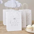 Ginger Ray "Hello Baby" Speckle and Cloud Themed Bags, Pack of 5, Cream