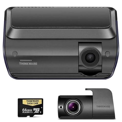 Thinkware Q1000D QHD Front and Rear Dash Camera with Dual Band Wi-Fi, Built-in GPS, Night Vision and 64GB MicroSD Card