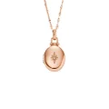 Fossil Women's Rose Gold-Tone Stainless Steel Pendant Chain Necklace for Women, Length: 450mm+50mm, Stainless Steel, glass