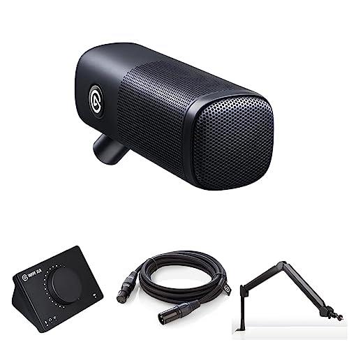Elgato XLR Microphone Complete Bundle - Dynamic Mic, Boom Arm, XLR Cable, USB Interface, Free Mixer Software for Streaming, Podcasts, Vocal Recording, Starter-Friendly Audio Kit, PC/Mac