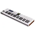Arturia KeyLab Essential 49 mk3 MIDI Controller with 49 Velocity-Sensitive keys, 9 Encoders, 9 Sliders, 8 RGB Pads - USB-C, Midi Out, LCD Screen, Bundled Software and DAW Integration - White