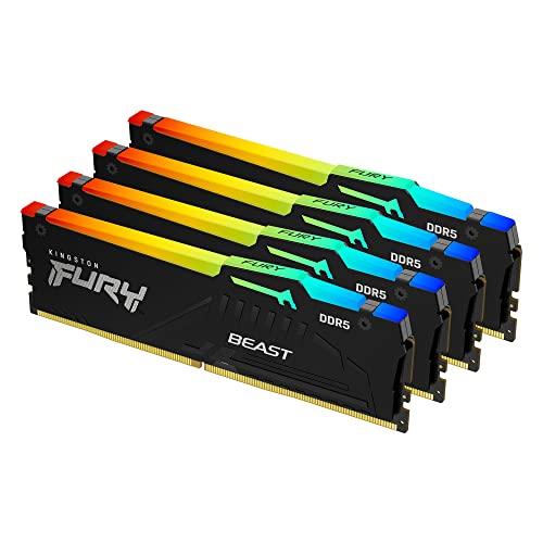Kingston Fury Beast KF552C40BBAK4-64 RGB XMP DDR5 64GB 5200MT/s CL40 DIMM Desktop Memory (Kit with 4) Black