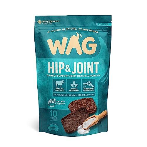 Wag Hip & Joint Beef Jerky Dog Treat, 10 Pieces, Support Join Health & Mobility, Natural Training Treat