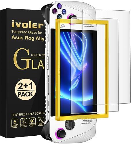 ivoler [2 Pack Screen Protector Matte Tempered Glass for ASUS ROG Ally Gaming Handheld 7 inch 2023 with [Alignment Frame], Matte Anti Glare Screen Protector for ASUS ROG Ally Gaming Handheld-7 inch