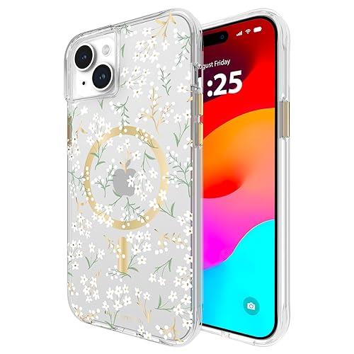 Rifle Paper Co. iPhone 15 Plus Case [Compatible with MagSafe] [12ft Drop Protection] Cute iPhone Case 6.7" with Floral Pattern, Anti-Scratch Tech, Shockproof Material, Slim Fit - Petite Fleurs