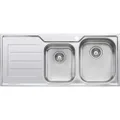 Oliveri Flinders 1 and 3/4 Bowl Sink with Right Drainer, Silver