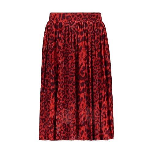 Like FLO Girl's Pleated Midi Skirt, Red, Size 6 Years