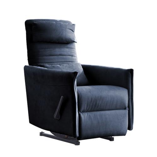 HelloMosma Manual Recliner Chair Modern Armchair Pushback Sofa Single Couch Charcoal Black