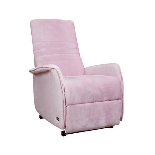 HelloMosma Manual Recliner Chair Pushback Armchair Soft Padded Lounge Chaise Ergonomic Pink