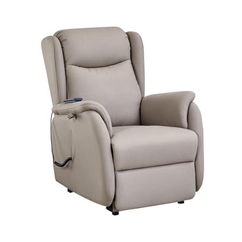 HelloMosma Adjustable Recliner Chair Sofa Lounge Chaise Armchair Bedroom Living Room Taupe Beige