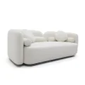 HelloMosama 3 Seater Sofa Beige Lounge Couch Curved Shape 220cm Living Room
