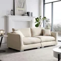 HelloMosama 2 Seater Fabric Sofa Couch Lounge Living Room Cream