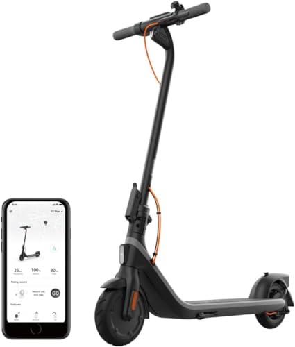 Segway Ninebot E2 Plus Electric Scooter, Max Speed 25 km/h, Max Range 25 km, Lightweight Commuter Scooter with Hybrid Braking, KickScooter Suitable for Adults, Black