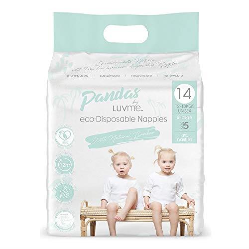 Luvme Pandas Disposable Eco Nappies for 12-18 kg, X-Large (Pack of 14)
