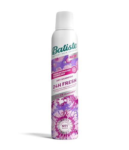 Batiste Dry Shampoo, 24H Fresh Waterless Shampoo, No Rinse Shampoo Hair Spray with Refreshing Fragrance, Touch Activated Dry Shampoo Spray, Vegan Friendly & Invisible, by Batiste Hair Care – 200ml