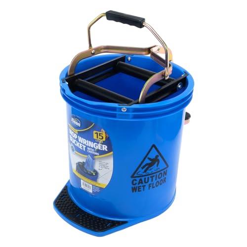 Xtra Kleen Mop Wringer Bucket with Castors, Blue, 15 Liter Capacity