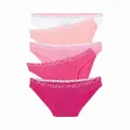 Bonds Girls' Underwear Bikini Brief, White/Pink (5 Pack), 4/6