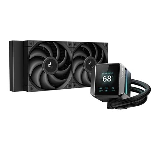 DeepCool Mystique 240 mm Liquid Cooler with TFT LCD Screen, Grey and Black