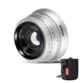 Pergear 25mm F1.7 Large Aperture Manual APS-C Fixed Focal S0ny E Mount Lens Compatible with Camera NEX-7 a7CR a7C a7CII a6700 a6400 a6600 a7III a7IV（Sliver）
