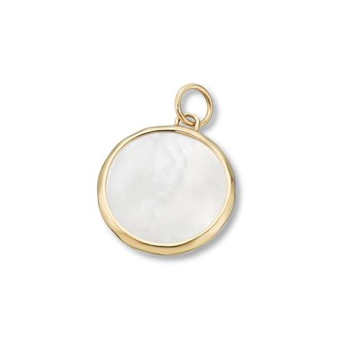 Palas Jewellery Women's Mother of Pearl Moon Goddess Pendant Charm, Gold/Pearl White