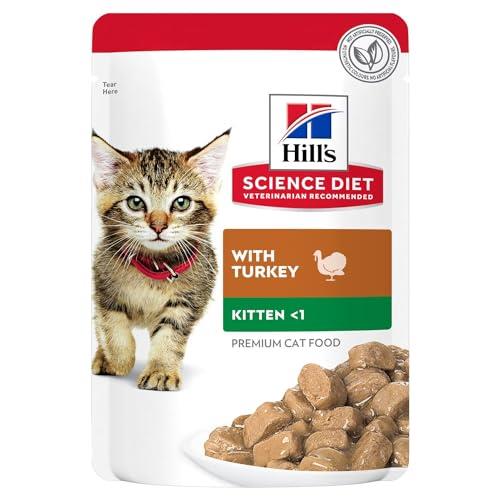 Hill’s Science Diet Kitten with Turkey Wet Cat Food Pouches 85 g (Pack of 12)