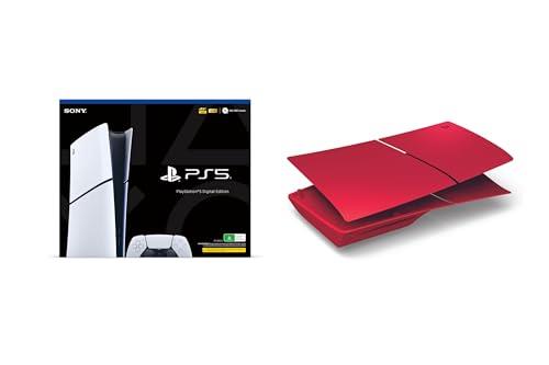 PS5 Digital Console (Slim) + Red Cover
