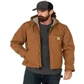 Carhartt Men's Relaxed Fit Washed Duck Sherpa-Lined Jacket, Dark Brown, X-Large