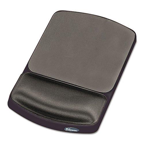 Fellowes Gel Wrist Rest and Mouse Pad, Graphite/Platinum (91741)