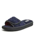 Dearfoams Men's Cooper Quilted Terry Slide Slipper, Cooper Quilted Terry Navy Blazer, Small