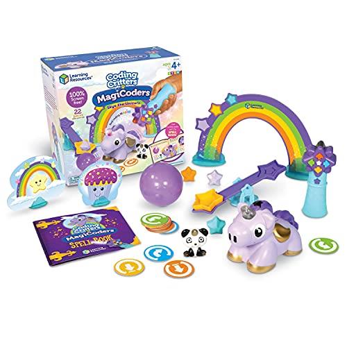 Learning Resources Coding Critters MagiCoders: Skye The Unicorn, Screen-Free Early Coding Toy for Kids, Interactive STEM Coding Pet, 22 Pieces, Ages 4+