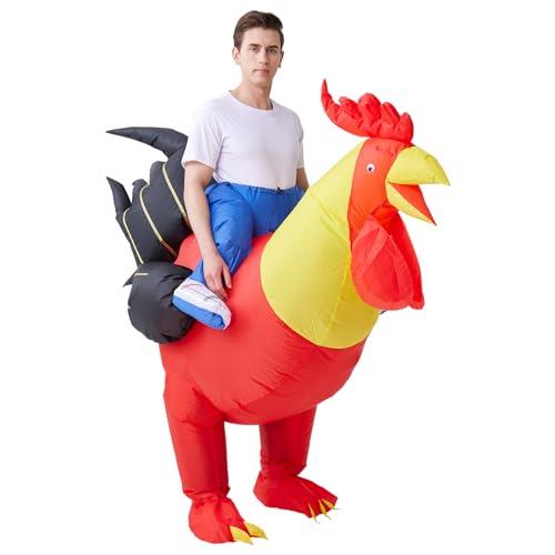 VURPOKSI Inflatable Ride-on Rooster Costume Air Blow up Suit Rooster Costumes Party Dress Halloween and Christmas Cosplay Adult Size
