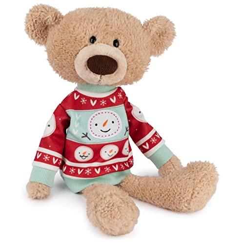 Gund Toothpick Sleigh Bear Plush Toy with Christmas Sweater, 38 cm Size