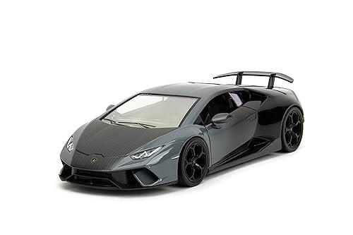 Pink Slips 1:24 Lamborghini Huracan Performante Die-Cast Car, Toys for Kids and Adults(Grey/Black Gradient)