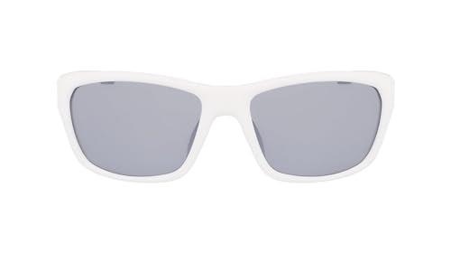 Nautica Men's Sunglasses N901SP - Matte White with Silver Mirror Polarized Lens