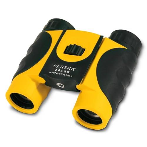 BARSKA 10x25 Compact Waterproof Binocular (Yellow)