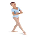 Bloch Dance Girls Ballet Short Sleeve Leotard, Pastel Blue, 6X-7