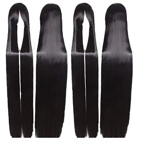 mainlead 60" 150cm Extra Long Straight Cosplay Costume Party Wig Black