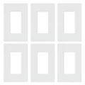 Lutron Claro 1 Gang Decorator/Rocker Wallplate, Gloss, White (6-Pack) | CW-1-WH-6