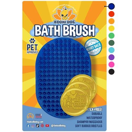 New Grooming Pet Shampoo Brush | Soothing Massage Rubber Bristles Curry Comb for Dogs & Cats Washing | Professional Quality