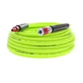 Flexzilla Air Hose with ColorConnex Industrial Type D Coupler and Plug, 1/4 in. x 50 ft., Heavy Duty, Lightweight, Hybrid, ZillaGreen - HFZ1450YW2-D