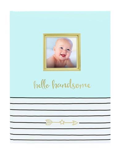 Pearhead Hello Handsome, First 5 Years Baby Memory Book with Photo Insert, Blue