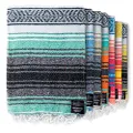 Benevolence LA Authentic Mexican Cotton Acrylic Blanket, Handwoven Serape Blanket, Perfect for Beach, Picnic, Outdoor, Yoga, Camping, Car, Woven, Mint, 50x70 inches