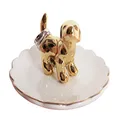 Luxury Porcelain Adorable Dog Ring Holder, Ceramic Jewelry Tray, Bracelets Plate, Dessert Dish - Perfect for Holding Small Jewelries, Rings, Necklaces, Earrings, Bracelets, Trinket etc.