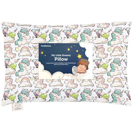 Toddler Pillow with Pillowcase - My Little Dreamy Pillow - Organic Cotton Toddler Pillows for Sleeping, Kids Pillow, Travel Pillows for Sleeping, Mini Pillow, Toddler Bed Pillows (Unicorn Dreams)