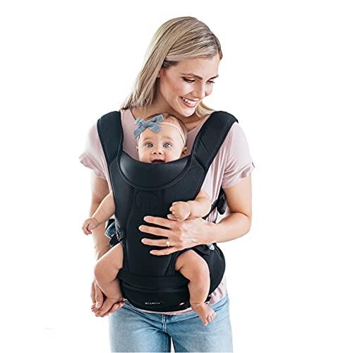MiaMily Hipster Essential Hip Seat Baby Carrier with 3 Carry Positions incl. Ergonomic Forward-Facing, Built-in Storage, Adjustable Waist Belt, for Babies and Toddlers from 4m to 4y, Black