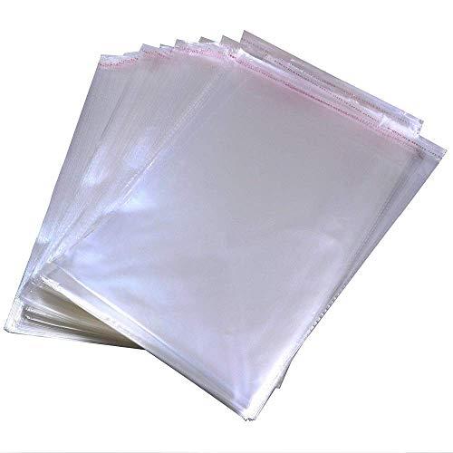 100 Pcs 8" x 10" Self Seal Clear Cello Cellophane Bags Resealable Plastic Apparel Bags Perfect for Packaging Clothing, T-Shirt, Brochure, Prints, Handicraft Gift Bags